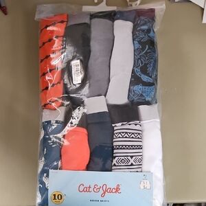 Cat & Jack Boys 10-Pack Boxer Briefs — Orange, Black, Gray, Navy, White